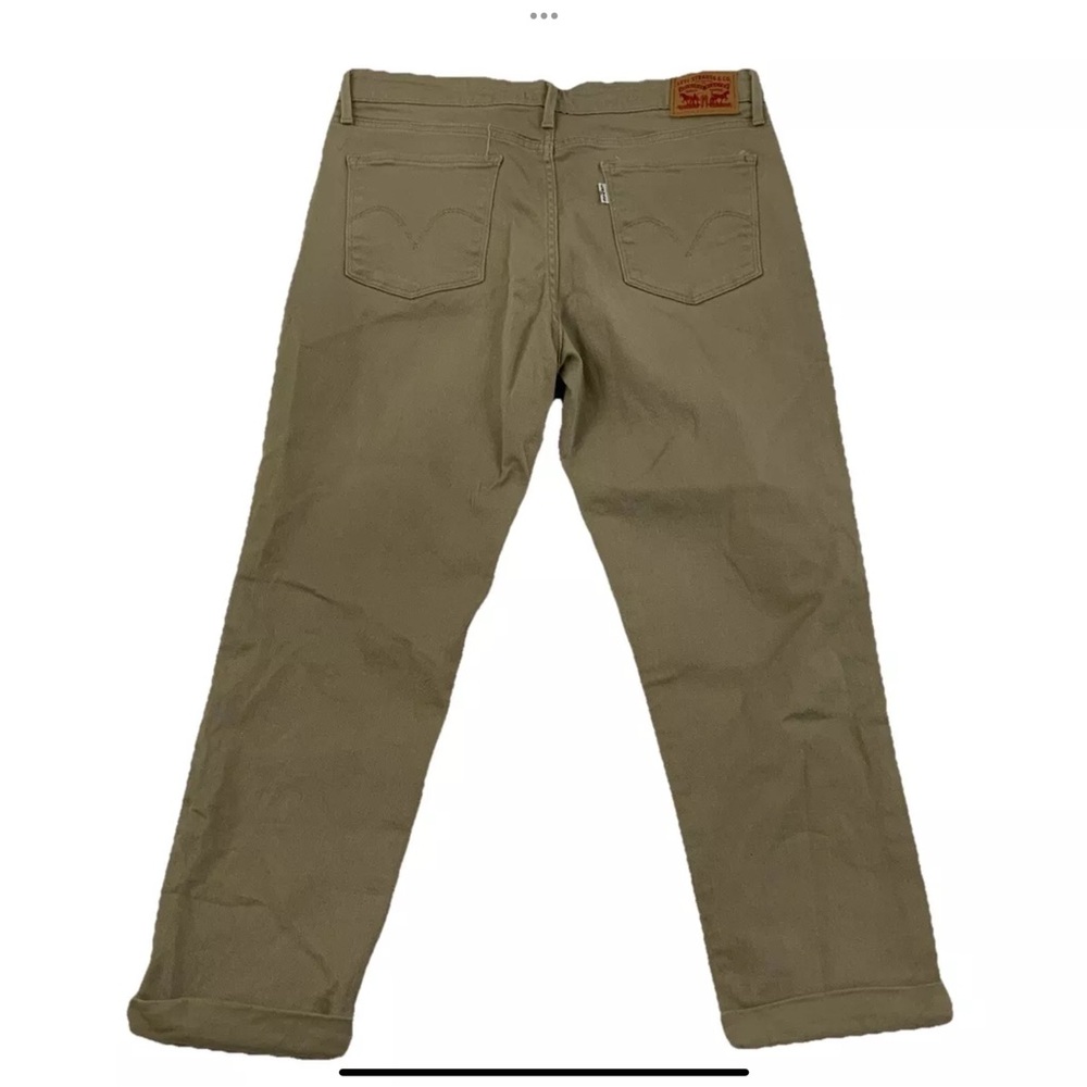 LEVI'S Womens Sz 32 Mid Rise Skinny Crop Cropped Cuffed Jeans Tan Khaki 32x24